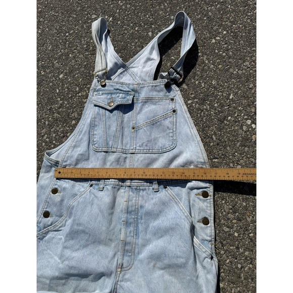 VTG Guess‎ Overalls Woman's Medium Georges Marciano Blue Denim Bib USA 90s Short - Picture 11 of 12